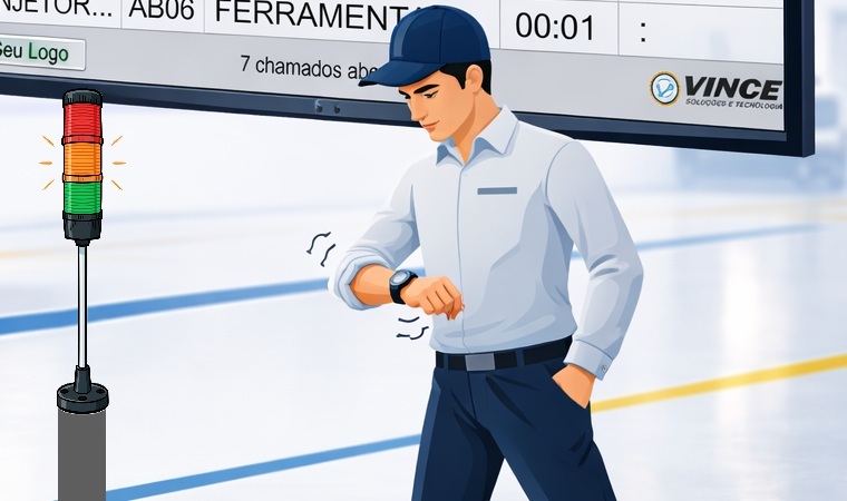 Sinalizador visual e sonoro alerta que tem alguém solicitando ajuda.